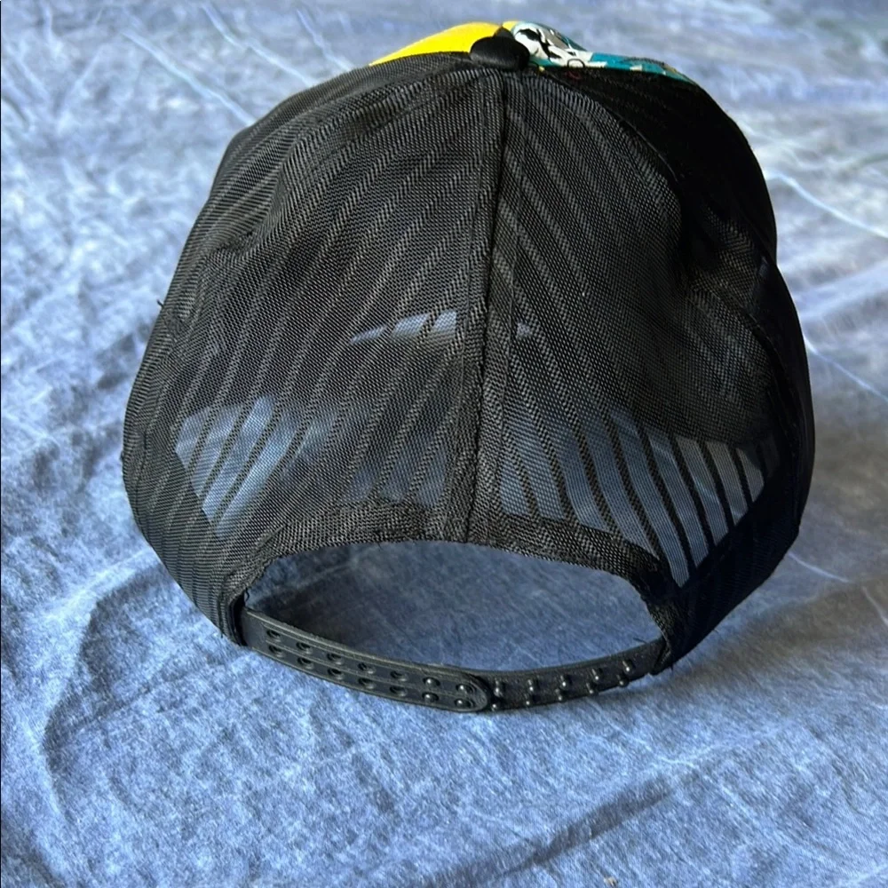 Black and Yellow Anime Hat with Curved Brim